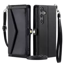 Hurtel Leather book-type phone case with stand for Samsung Galaxy A56 (A566) black