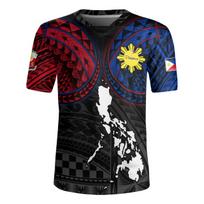 3D Polynesian Philippines Filipinos Rugby-Jersey Printed O-Neck T Shirt Pride To Be Filipinos Graphic O Neck T-shirts Tee Shirts S