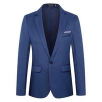 Vyriškos mados laisvalaikio plonas kostiumo švarkas, vienspalvis vyriškas švarkas XS-5XL M karališkos mėlynos spalvos