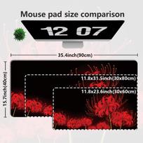 Large XXL Red Lily Flower Gaming Mouse Pad Anime Desk Mat NonSlip Keyboard Carpet  Laptop Computer Desktop Mat for Gamer Office 800x400x2mm gray