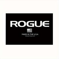 Rogue Barbell Club Motivational Gym Flag Black Polyester Outdoor Banner with Elephant Graphic White Text Durable Weather 100X70CM