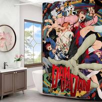 Populiaraus japoniško anime Dandadan Dušo užuolaida - Atstumianti vandenį ir nepralaidi, atspari pelėsiui ir grybeliui 90x180 cm gray