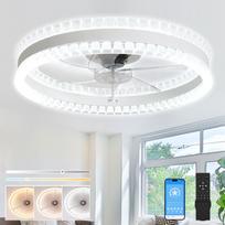 Rikikokiri lubinis ventiliatorius su šviestuvu [Naujas atvykimas, Energiją taupantis, Nereikia montuoti] 58W LED ventiliatorius su cirkuliatoriumi, 5 000 ml talpa, be pakopų