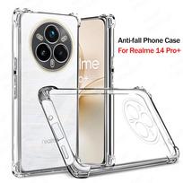 Smūgiams atsparus šarvuotas dėklas, skirtas Realme 14 Pro+ Realme14 Pro Plus Realme14Pro 14Pro 5G, skaidrus silikoninis galinis dangtelis, permatoma Coque Funda Realme14 Pro Plus skaidri