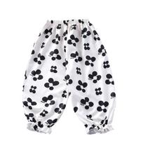 Summer Girls' Lace Pants Versatile Bell Bottoms Baby's Thin Outer Wear Anti-mosquito Pants Bloomers 90cm juoda