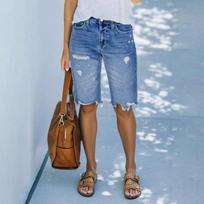 Womens Straight Leg Jeans Jeans With Pockets Casual Denim Pants M mėlyna