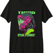 CYBERPUNK GREEN GAS MASK ASTRONAUT GIRL Premium T-Shirt S juoda