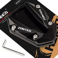 Chekis Is Suitable for Zontes 703F Motorcycle Modification Parts, Side Stand Enlarger, Side Support Chassis Expansion Pad, Side Kick Assist Black--A