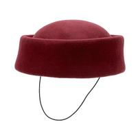 British Vintage 100% Wool Hard Top Berets Women Fashion Autumn Winter Felt Fedoras Sailor Hat Elegant Pillbox Hat Captain Caps 55-58cm vyno raudonos spalvos