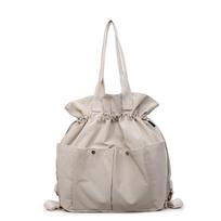 Multi-use Shoulder Bag Large Capacity Commuter Travel Backpack Multi-pocket Tote Bag smėlis