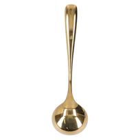 Coffee Cupping Spoon Stainless Steel Milk Foam Dessert Cake Ice Cream Spoon beige