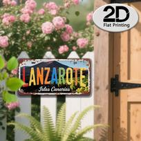 Lanzarotė Kanarų salos Ugnikalnis Vynuogė Derliaus Metų Licencijos Plokštelės Stiliaus Aliuminio Metalinis Ženklas Retro Kanarų Salos Kelionės Suvenyras Sienai 20X30CM