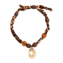 Oversized Pendant Necklace Zinc Zinc Alloy Ribbon Choker Vintage Leopard Print Necklace  Women Style B