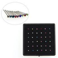 36X Crystal Rhinestone Nose Ring Bone Stud Stainless Steel Body Piercing Jewelry juoda