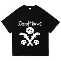 Game Sea of Thieves Graphic Tshirts Unisex Streetwear Loose Casual Women Men T-shirt Graphic XS gray