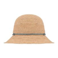 Helen Kaminski Villa 6 Natural Seagrass Metal Logo Cloche Bucket Hat HAT50136 NASG
