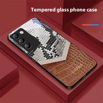 Snake Skin Pattern For Y72 33S 11 03 36 96 Lite 35 16 Iqoo 12 V40 SE 5G 29 40 21 30 X80 Pro Vivo Tempered Glass Phone Case Black For vivo V15