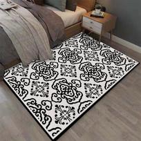 Modern Black White Area Rugs Floral Geometric Patterns Contemporary Living Room Carpets for Home Interior Decor 40x60cm