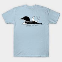 Men Black Print T-shirt Loon Silhouette Tattoo No-Cut Heat Transfer Print Cotton Tshirt 4XL