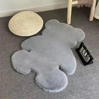 Irregular Shape Faux Rabbit Fur Rug for Living Room, Bedroom, or Dining Room 45x60 cm