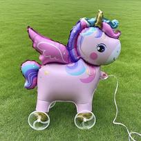 Cartoon Foil Balloons Elephant Stand Walking Balloon With Wheel For Kids Birthday Party Decoration Baby Shower Other