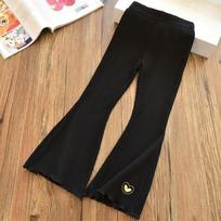 Girls Summer Flare Pants 2026New Fashionable Elastic Pants Children's Baby Slim Ice Silk Pants 100 juoda