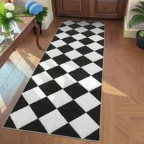 Checkerboard Pattern Runner Rug Classic Minimalist Geometric Hallway Carpet Non-slip Soft Floor Mat for Entryway Living Room 40X120CM