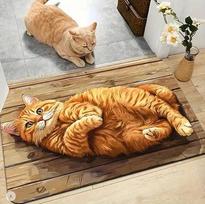 3D Cat Carpet Mat Rug Home Decoration Long Hallway Living Room Bedroom Floor Decor Realistic Pet Animal Welcome Mat 40x60cm