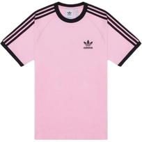Adidas Originals Raidinis Logotipas Dryžuoti Apvalios Kaklo Siauro Kirpimo Marškinėliai Moteriški Viršutiniai Drabužiai KC4714 S