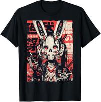 Japoniškas gatvės stilius Cyberpunk Y2K Techwear Retro Manga Anime marškinėliai 2XL white