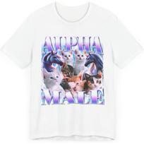 Alpha Male Marškinėliai Mielas Kačiukas Katė Juokingas Mėmas Juokelis Bootleg Ironiškas Unisex Grafinis Marškinėlis S balta