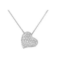 Swarovski Crystal Heart Pendant Necklace Women necklace Silver 1145706 Silver white