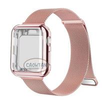 Milanietiškas dėklas+Dirželis Apple Watch juostai Ultra 49MM 41mm 40mm 44mm 38 42mm TPU ekranui Iwatch Series10 9 8 7 6 SE 5 4 Correa 45mm 45mm-Series 9 8 7 brown