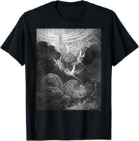 Gustave Dor Archangel Michael and The Angels Battling The Dragon Retro Street Style Womens Crew Neck ShortSleeve TShirt S