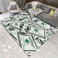 Living Room Rug US Dollar Bill Theme Carpet Non-Slip Soft Easy To Clean Durable Trendy Personalized Decor Area Home Decor Mat 40X60cm