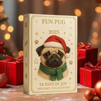 Pug Christmas Advent fun Pug Advent Calendar Pug Tree Ornament Countdown Calendar 24 Days 2D Acrylic Dog Seasonal Decor A
