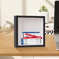 Shadow Box Frame for Keepsake Concert Memories Wooden Box with Slot for 15cmx15cmx4.5cm beige