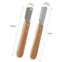 2pcs Professional Dog Hair Remover with Comfort Wooden Handle Durable Skin-friendly Stainless Steel Cat Brush Dog Grooming Comb ruda