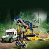 Dinozaurų serija Dinozaurų misijos Alosaurius MOC rinkiniai Transporto sunkvežimis Vaikų dinozaurų pasaulio parko žaislai Kalėdinė dovana 76966 gray