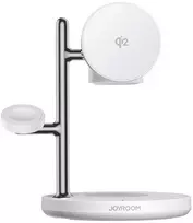 Joyroom JR-W23 Qi2 4 viename stalinis įkroviklis su įmontuota indukcine naktine lempute – baltas