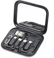 Setty kelioninis adapterių rinkinys 11 viename AD-S11-01 juodas