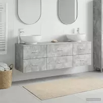 Vonios baldų rinkinys 3 vnt. Betono pilka 49,5 x 44,5 x 65 cm