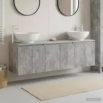 Vonios spintos komplektas 3 vnt. Betono pilka
