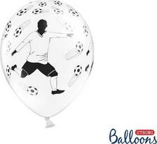 PartyDeco Party Deco Šventiniai balionai, Futbolininkas ir kamuoliukai, balti, 30 cm, 50 vnt. universalus
