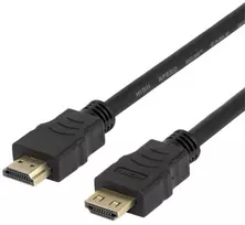 Didelės spartos Flex HDMI kabelis DELTACO, 1M, su užraktu, 4K UHD, juodas / HDMI-1010D-FLEX-LOCK / 1903052