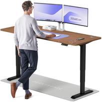 Kompiuterio stalas reguliuojamo aukščio Desktronic HomePro, 200 cm x 80 cm, 61 - 125.5 cm, juoda sp./riešutmedžio sp.