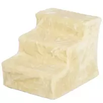 "PawHut" šunų laiptai 3 pakopos 35 cm pliušiniai laiptai gyvūnams, laiptai katėms prie lovos, sofos, katėms iki 4,5 kg, smėlio spalvos