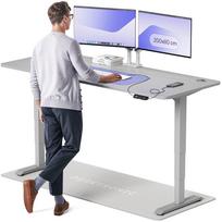 Kompiuterio stalas reguliuojamo aukščio Desktronic HomePro, 200 cm x 80 cm, 61 - 125.5 cm, pilka sp.