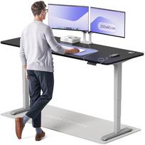 Kompiuterio stalas reguliuojamo aukščio Desktronic HomePro, 200 cm x 80 cm, 61 - 125.5 cm, juoda sp./pilka sp.