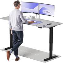 Kompiuterio stalas reguliuojamo aukščio Desktronic HomePro, 200 cm x 80 cm, 61 - 125.5 cm, juoda sp./pilka sp.